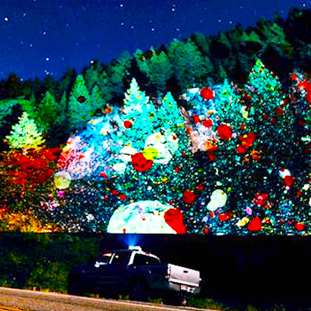 Interactive digital art installation featuring responsive projection mapping that creates colorful, dynamic visual experiences. Touch-sensitive technology allows visitors to interact with digital canvases, perfect for museums, art galleries, and interactive entertainment venues seeking engaging multimedia installations.